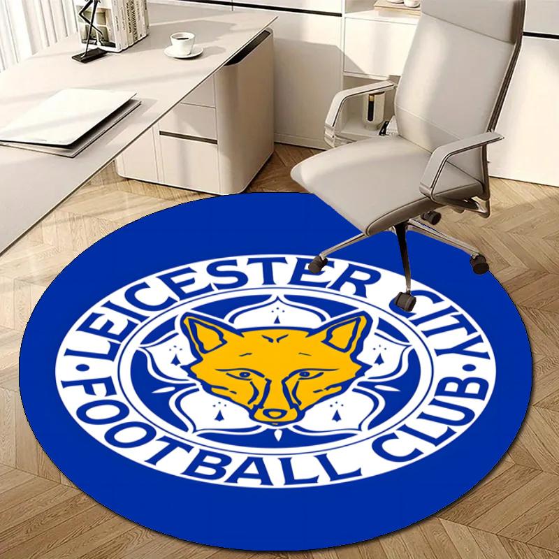 Personalized Leicester City FC Round Chair Office Rug - Perfect for Mat, Office Chair & More - Ideal Gift for Birthdays and Holidays