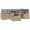 Garden Sofa Set with Cushions 6 Pcs Beige and Light Grey