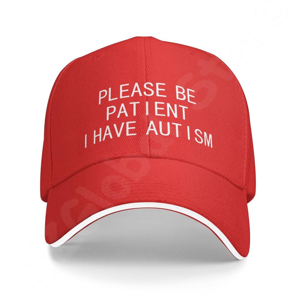 Please Be Patient I Have Autism Letter Casual Washed Cotton Baseball Cap Men Solid Denim Dad Hat Visor Outdoor Trucker Caps