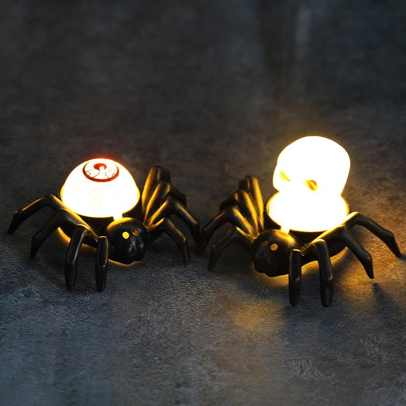 Halloween Spider Candle Light LED Plastic Candle Glowing Light Atmosphere Decoration Props Night Light