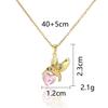 Women's Butterfly Necklace with Colored Zircon: Elegant Titanium Steel Clavicle Chain, Non-Fading, European & American Style