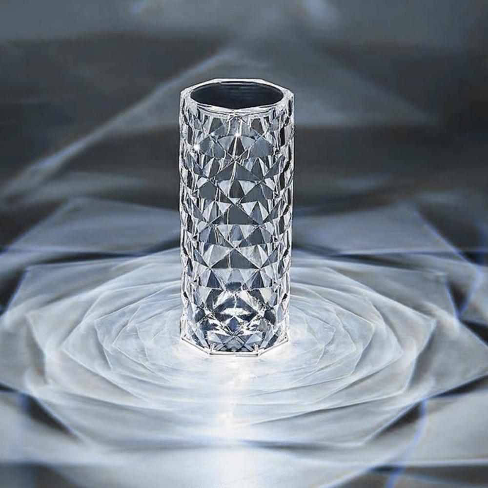 Lámpara de mesa de cristal Amill, lámparas de diamante remotas táctiles de 3/16 colores, decoración de habitación, atmósfera, luz de noche junto a la cama, luces de proyector de escritorio
