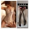Lace perspective seduction lingerie sexy hot onesie open crotch free sex suit passion pajamas women