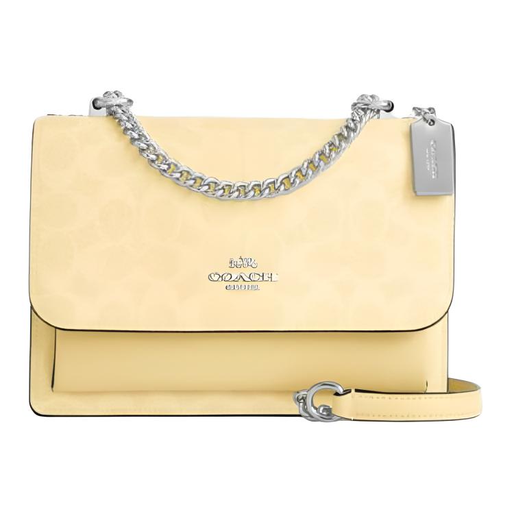 

Coach Klare 22 Silver Logo Chain Shoulder Strap Faux Leather Shoulder Bag Small Women shoulder bag Yellow CAL29-SVMN0 Basic Set (Bag+Dust Bag)