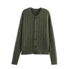 2025 Spring Women's Slim Round Neck Long Sleeve Knit Cardigan