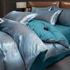 2025 New European Light Luxury Jacquard Four-piece Set, Satin Silk Quilt Cover, Bed Sheet Single Double Four-piece Set