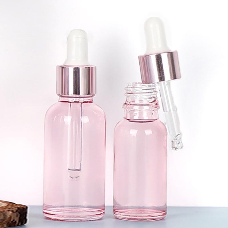 

Флаконы-капельницы из прозрачного стекла цвета розового золота объемом 30 мл и 15 мл для эфирных масел и косметики 5ml розового золота