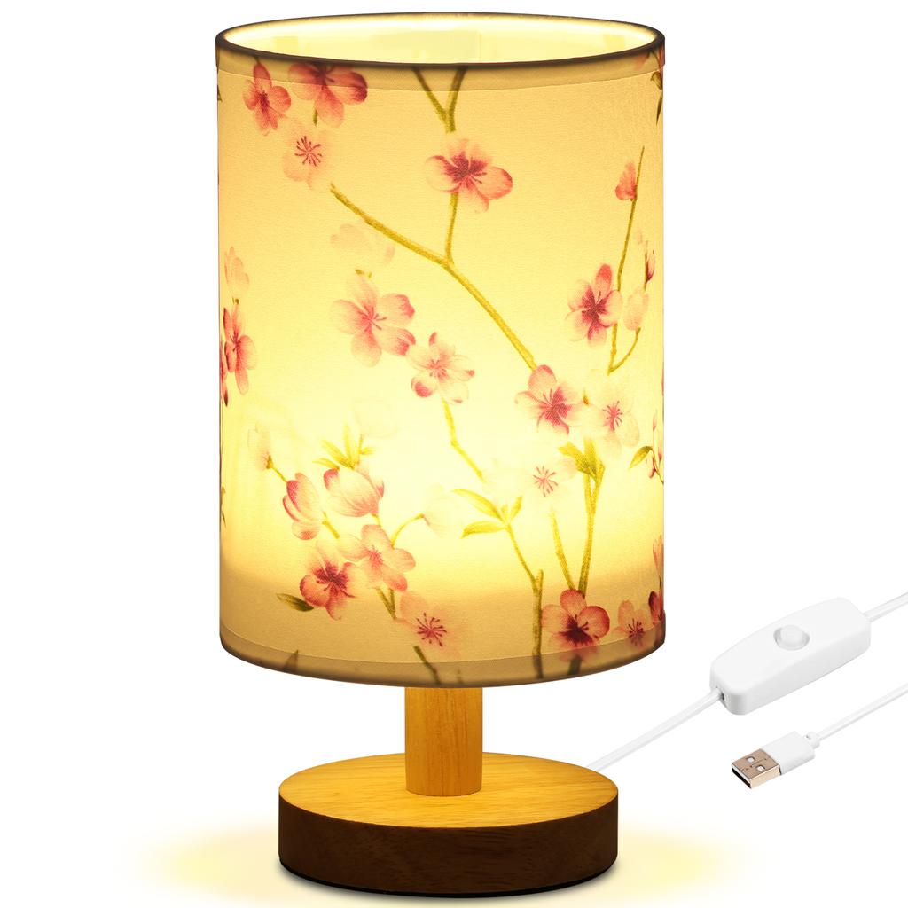 LED Table Lamps Simple Chinese Style Decoration Lamp USB Plug Night Light Fabric Lampshade Bedroom Bedside Lighting Home Decor