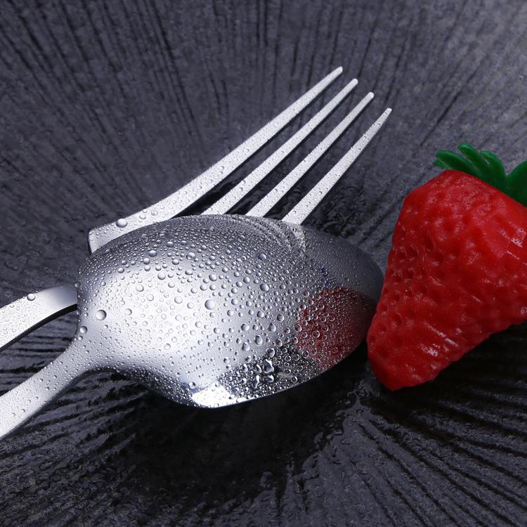 430 Stainless Steel Knife and Fork Spoon Small Waist Wooden Handle Western Tableware Set Portuguese Tableware Steak Knife and Fork