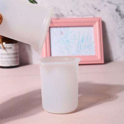 2Pcs 100ML Measuring Cup Clear Scales Pointed Diversion Port Anti-spill DIY No-rinse Silicone Measuring Cup Hand Made Tool