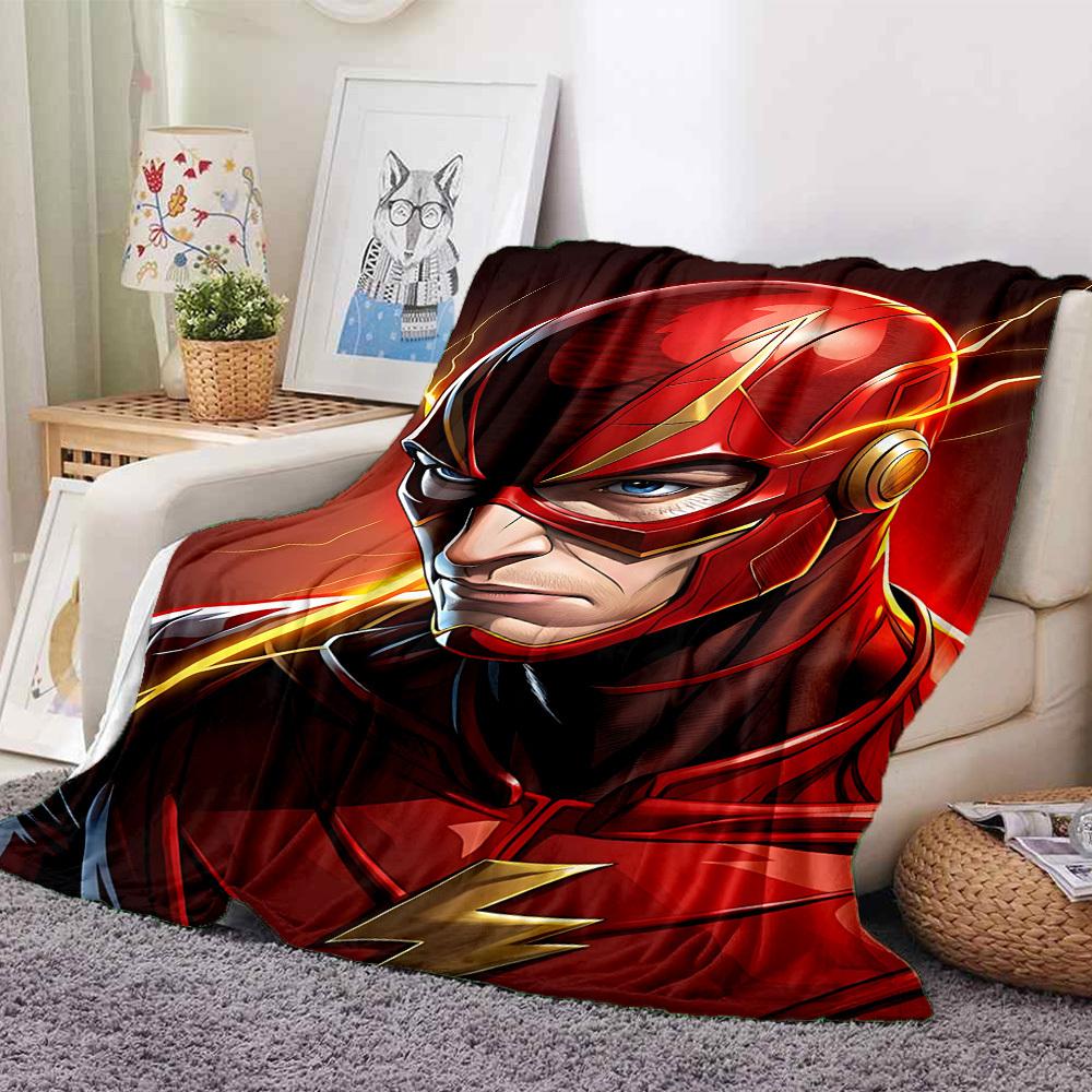 1pc Flash superhero Blanket Lightweight Flannel Throw For Sofa, Bed, Travel, Livingroom, Office, Couch, Chair, And Bed