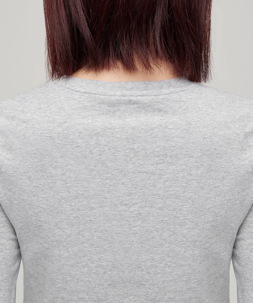 MUSINSA STANDARD WOMAN Women'S Slim Crop Crew Neck Long Sleeve T-Shirt [Medium Grey]