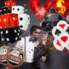 Poker Casino Party Decoration 12inch Latex Balloon Aluminum Foil Dice Balloons Wedding Christmas Casino Party Birthday Supplies