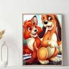 Full Round Diamond Painting The Puppy and The Fox  Art Rhinestone Picture Mosaic DIY 5D Cross Stitch Embroidery Home Decoration