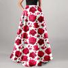 Women's Fashion Floral Print Loose Half Skirt High Waist Beach Extra Long Dress