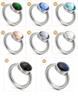Korean Titanium Steel Crystal Multi-Color Cat's Eye Stone Ring