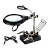 Welding Magnifying Glass Clamp 5 LED Auxiliary Glass Clip Magnifier Hand Soldering Solder Iron Stand Holder Station  Repair Tool