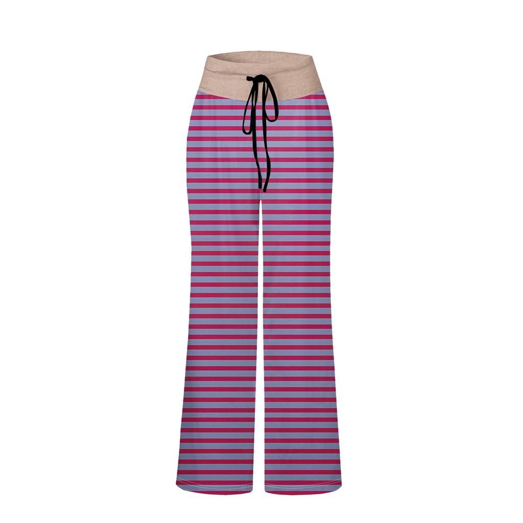 Bequeme Pyjamahose für Damen, lässige Mode, bedruckt, mit Kordelzug, weites Bein