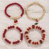 Pulseira Boêmia de Natal Multicamadas com Contas de Cristal para Mulheres