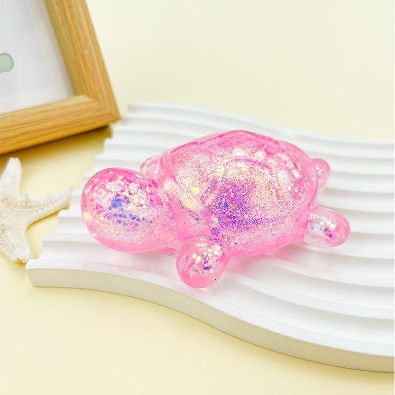 Tartaruga Morbida Giocattolo Antistress Tartaruga Glitterata Giocattolo da Spremere Piccolo Animale Carino Antistress Fidget Splat Decompressione Sfiato Giocattolo da Spremere