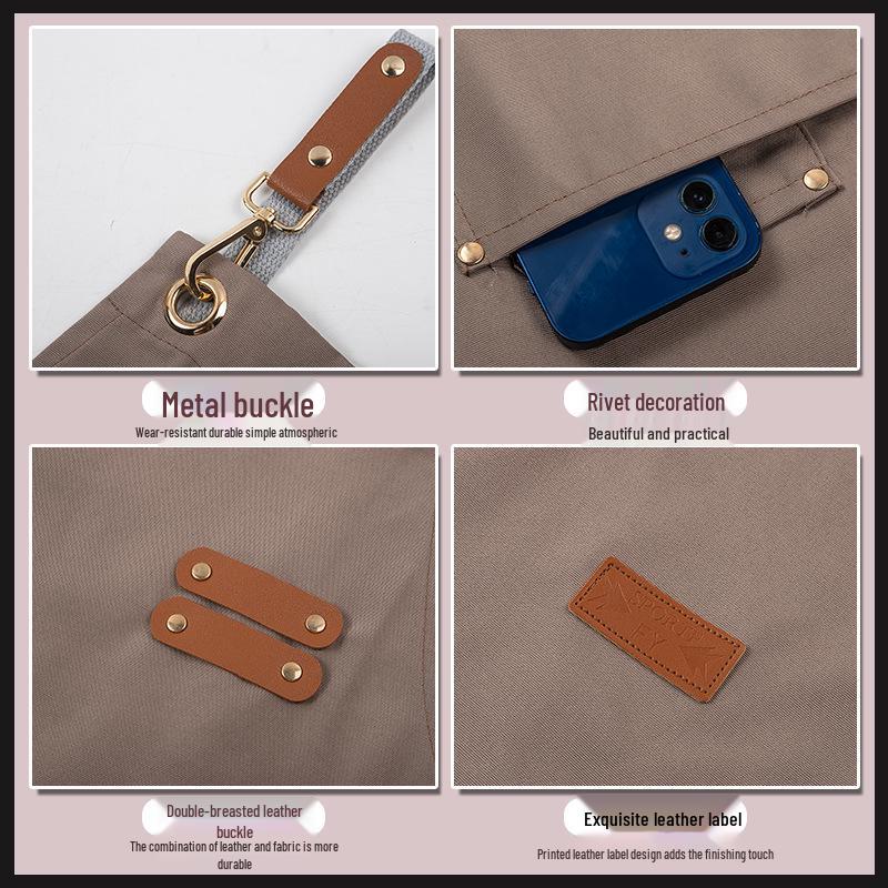 Waterproof & Oil-Proof Canvas Apron - Lightweight, Durable, Custom Logo Option, Perfect for Summer and Workwear; Dirt-Resistant