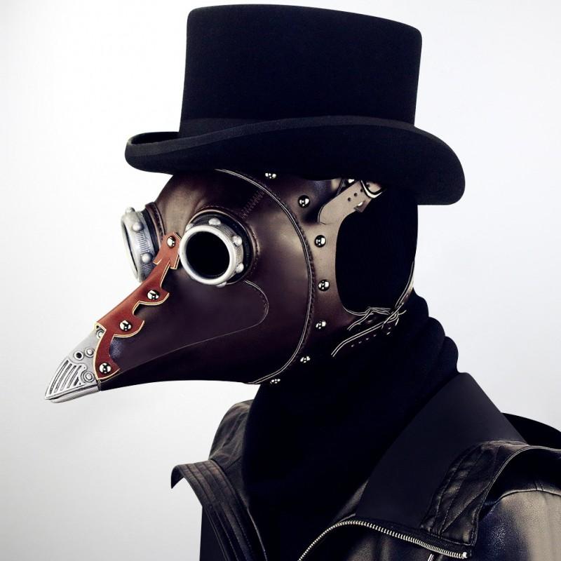 Steampunk Plague Doctor Mask With Beak Hat Costume Accessory Halloween Cosplay Party