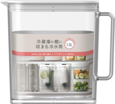 Asvel Refrigerator Cold Water Pitcher Compact Slim for Hot Pitcher with Handle Liter Easy To Clean Plastic Dispenser Stylish White Easy To Pour Easy