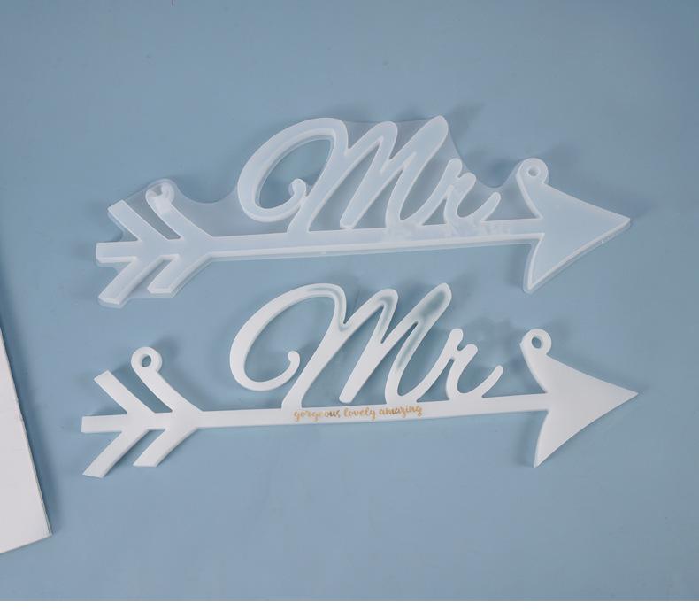 Мак DIY Кристальная Смола Мистер. & Миссис. Силиконовая форма для таблички на дверь с английскими инструкциями