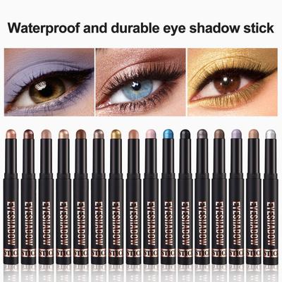 Neutral Eyeshadow Stick Blush Pearl Brown Makeup Flatness Shiny Balm Eye Shadow Pencil Crayon Waterproof Long Lasting High Pigmented 2g
