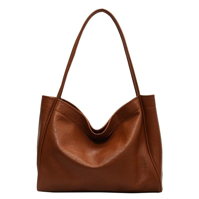 Retro large-capacity bag, new fashion women's bag, casual shoulder bag, college student tote bag.