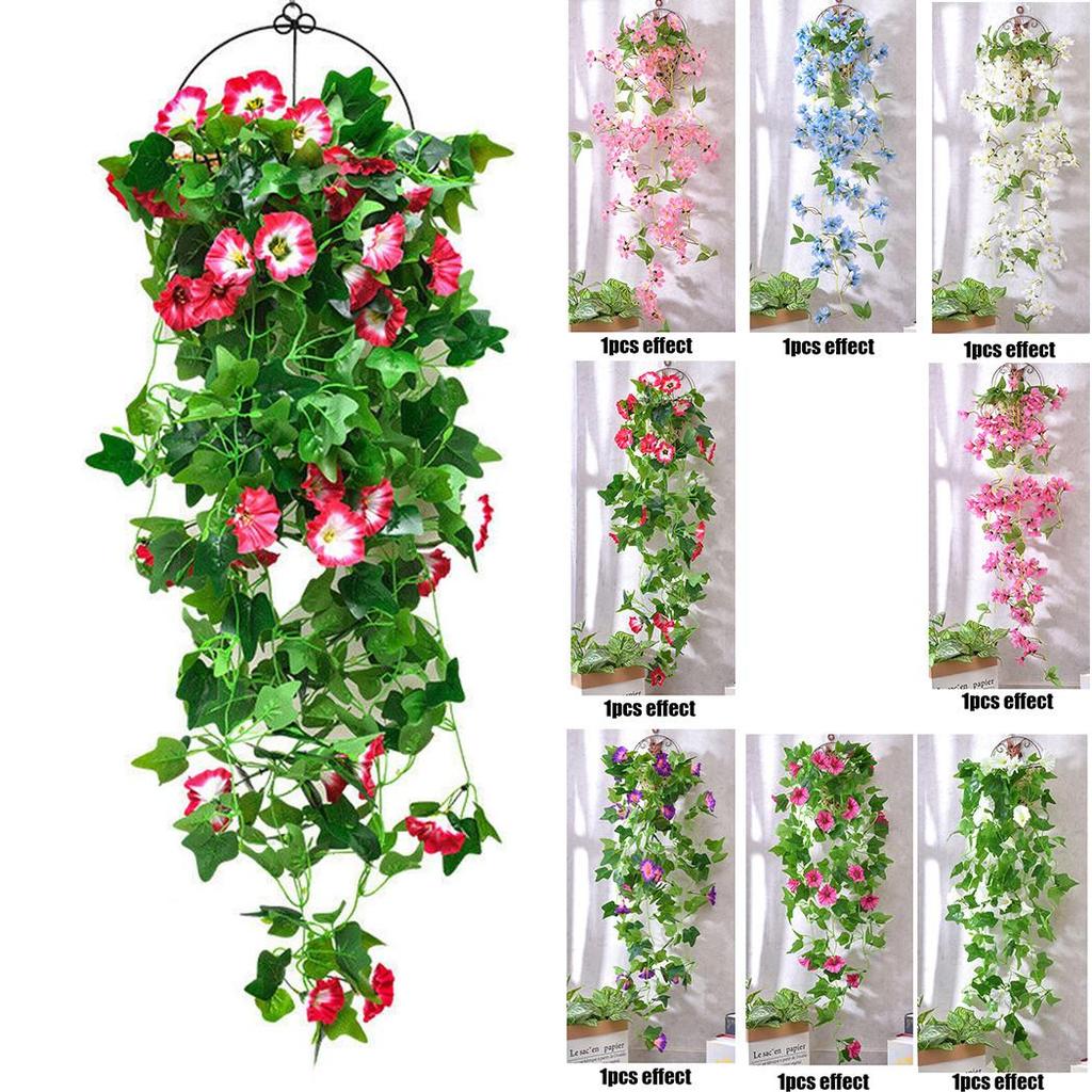 Artificial Hanging Vine DIY Decor Fake Morning Glory