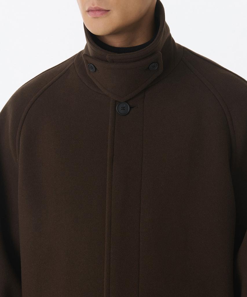 Musinsa Standard Cashmere Blend Oversized Balmacaan Coat [Baroque Brown]