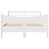 Solid Wood Bed with Headboard White 135 X 190 Cm Pine