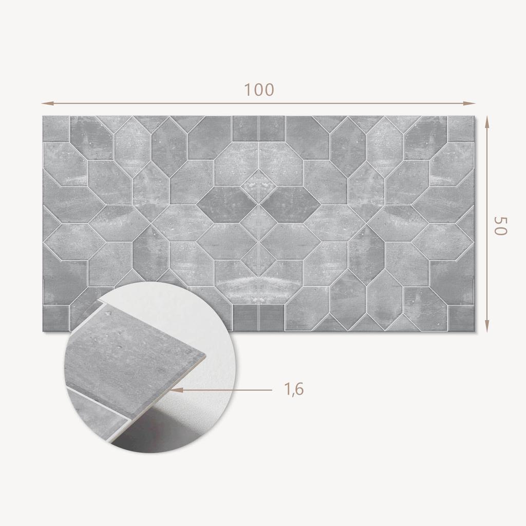 Panel Samoprzylepny Winylowy - Ścienna Dekoracja Do Biura 100X50 Cm Wzór Heksagonalny W Mozaice