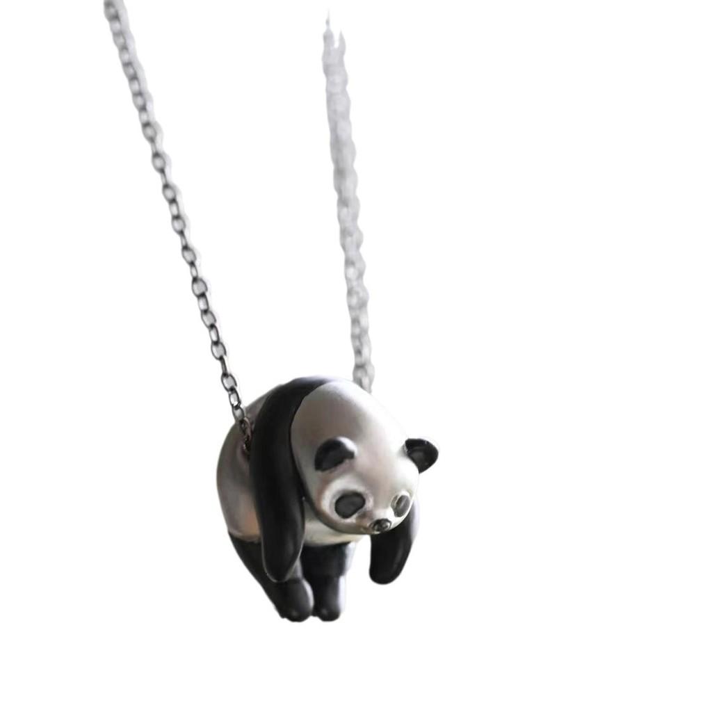 Panda Chinese Style Animal Necklace Casual Fashion Pendant With Coating Resin