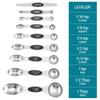 Juego de 9 Piezas de Cucharas Medidoras de Acero Inoxidable con Succión Magnética Cuchara Dosificadora de Gramos con Báscula Cuchara Medidora Herramienta de Horneado LS007