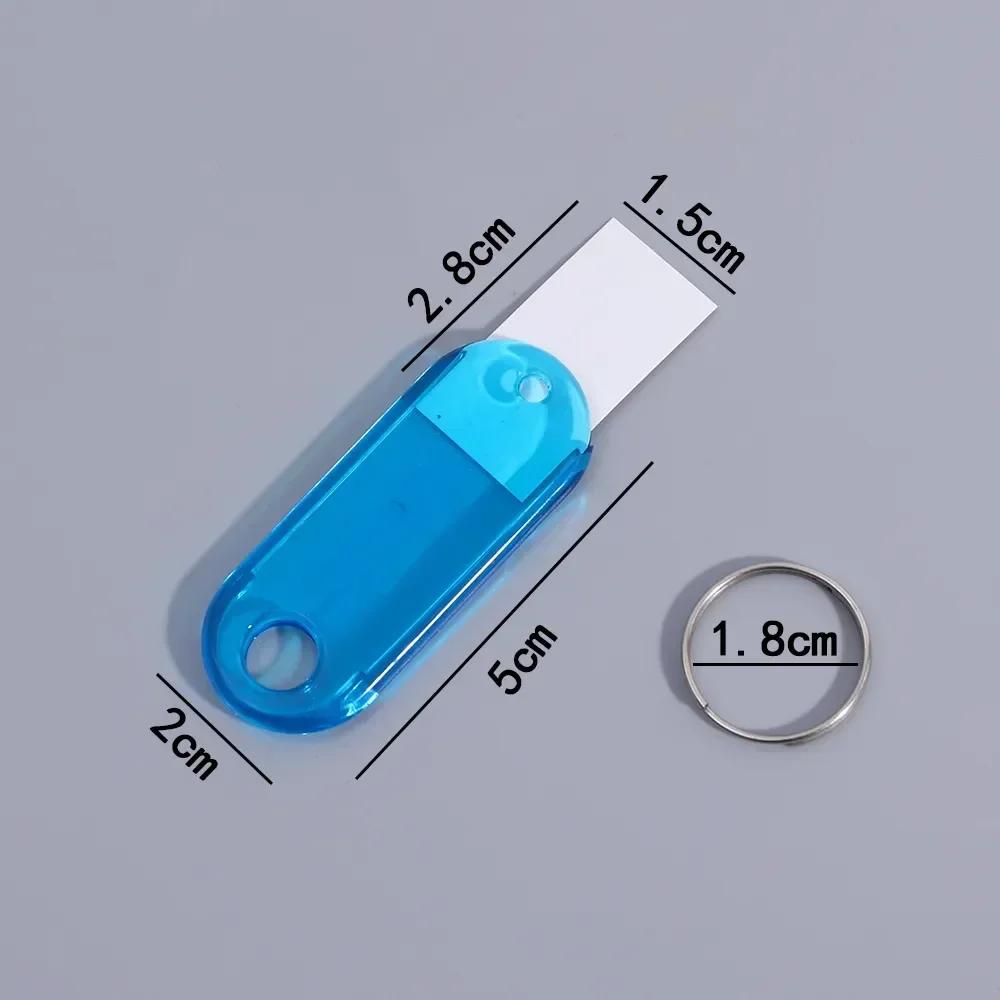 10-100pcs/lot Tough Plastic Key Tags with Split Ring Label Window for DIY Key Chain Kit Numbered Name Baggage Luggage Tags