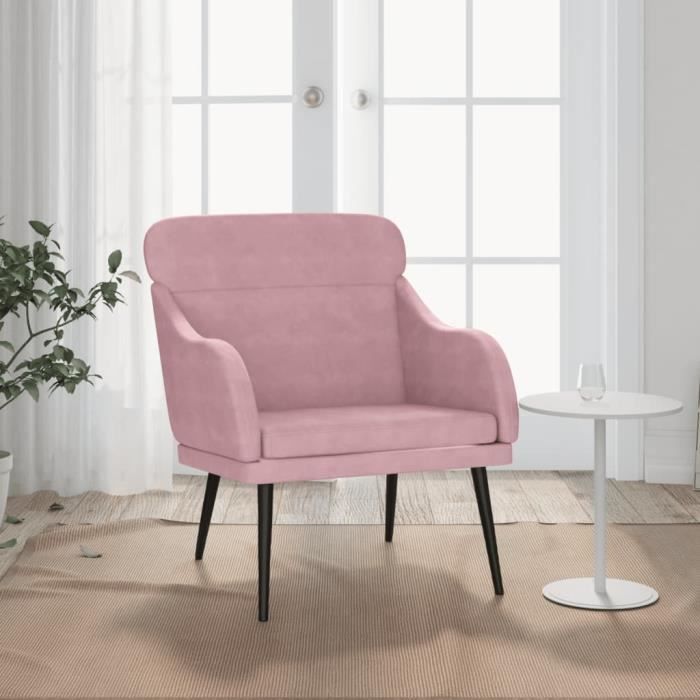 351439 vidaXL Fauteuil Rose 63x76x80 cm Velours