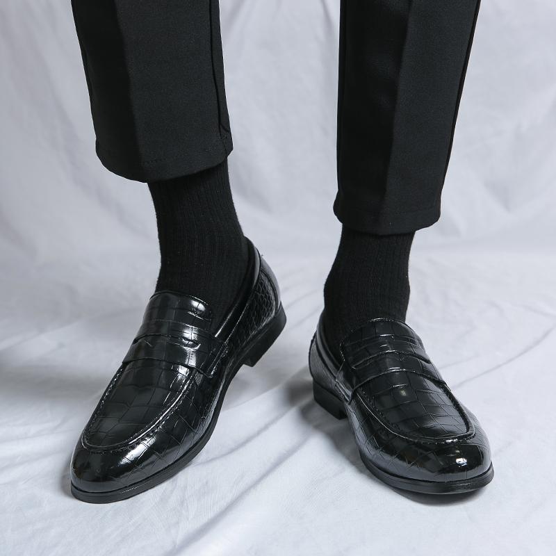 Fashion Luxury Brand Men's Loafers Leather Business Casual Slip on Shoes Male Fashion Handmade Oxford Walking Breathable Platform Shoes