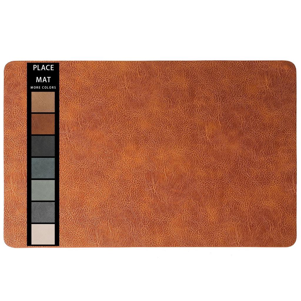 Leder-Platzset Western-Essplatzset Doppelseitig integriertes Rindsleder-Muster wärmeisolierende Esstisch-Matte Hotel Haushalt wärmeisolierende Matte