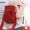 Canvas Crossbody Mobile Phone Bag Solid Color Water Cup Bag Shoulder Water Bottle Bag  Mobile Phone