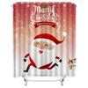 Tu Christmas Shower Curtain Festive Holiday Decor Santa Claus Pattern Waterproof Bathroom Fabric Backdrop Xmas Home Decor