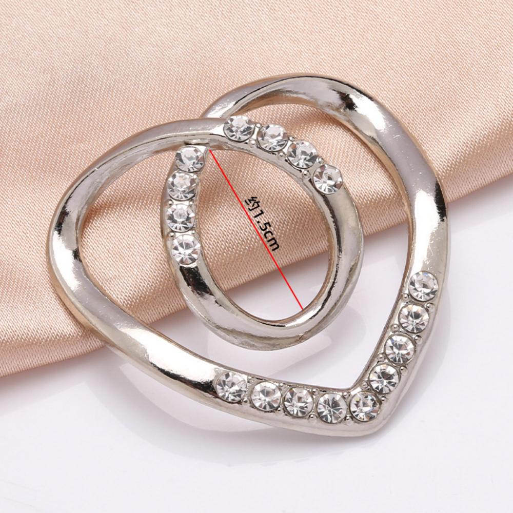 Metal Crystal Silk Scarves Buckle Ring Clips Female Fashion Clothes Corner Buckle Shawl Brooch Pins Alloy Luxury Shawl Ring Gift