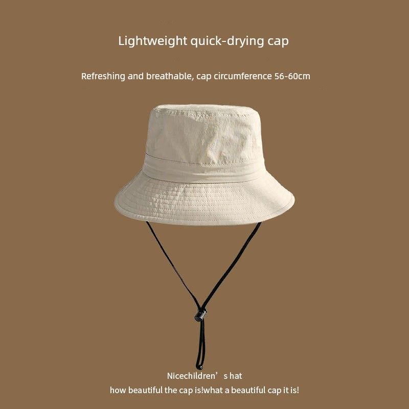

Summer Quick-Drying Bucket Hat Men s Breathable Washed Outdoor Anti-Thin Sun Hat Windproof New Arrival Sun Hat Women Beige M(56-58cm)