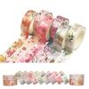 6 Stuks/Set Bloemplant Masking Tape Gouden Folie Washi Decoratieve Plaksticker Scrapbooking Dagboek Planner Kantoorbenodigdheden.