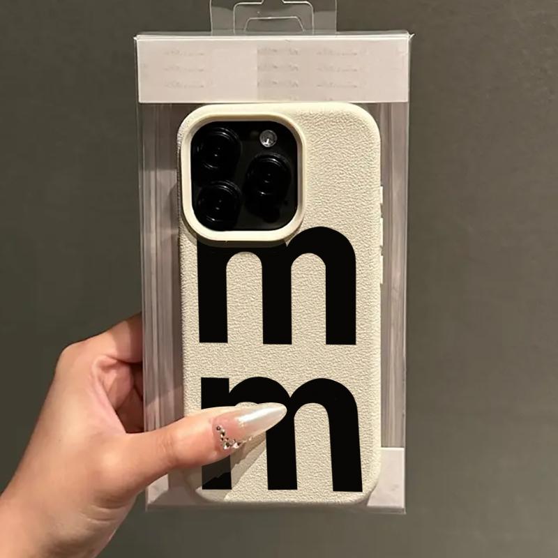 Black Letter "M" Print Phone Case For iPhone 17 Air 16 15 14 13 12 11 Pro Max X XR XS Max 17 Plus 17 Pro Soft  Cover Carcasa