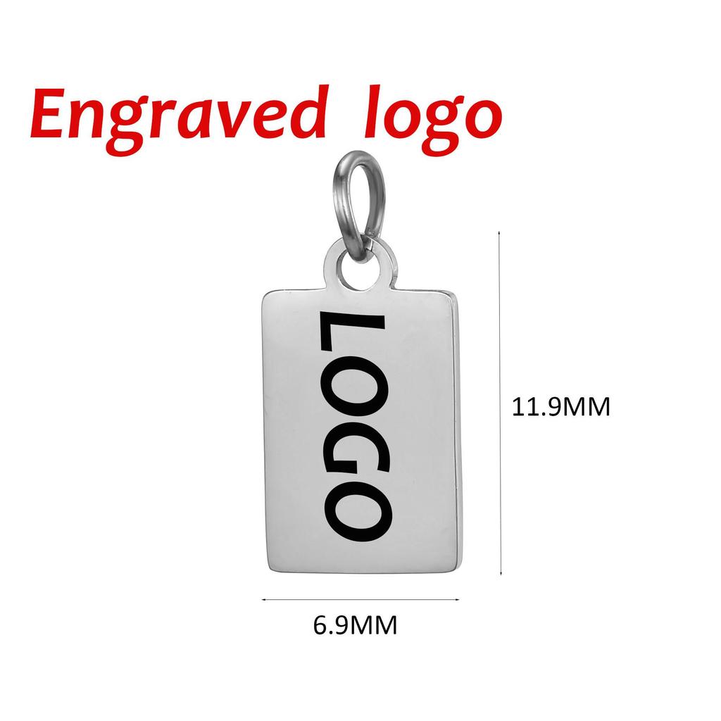 SUNIBI Gepersonaliseerde Logo Tags Roestvrijstalen Bedels voor Kettingen Armbanden 6 Maten om te Kiezen Sieraden