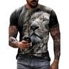 Mens The King Lion Crew Neck Animal Pattern Tee Soft Comfortable Slight Stretch Short Sleeve Regular Fit for Pajamas Everyday Wear