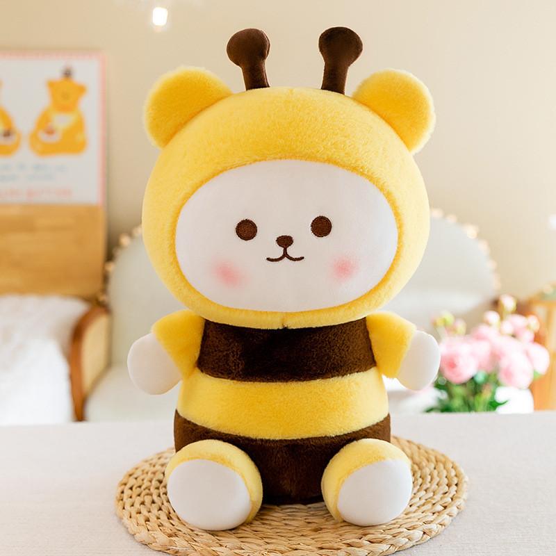 Adorable Cartoon Bee Bear Plush Toy Soft Stuffed Animal For Girls Birthday Gift