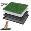 Washable Dog Pee Pad Artificial Grass Fake Turf Pet Potty with Tray Balcony 3-Layer Reusable Puppy Training Mat for Indoor Outdoor Use Small